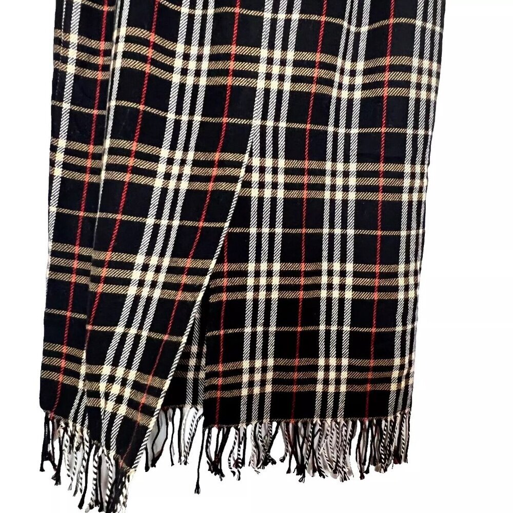 Briggs NY Pencil Skirt 14 Vtg Plaid Tassel Wool Tartan Office Christmas Party - Picture 2 of 9